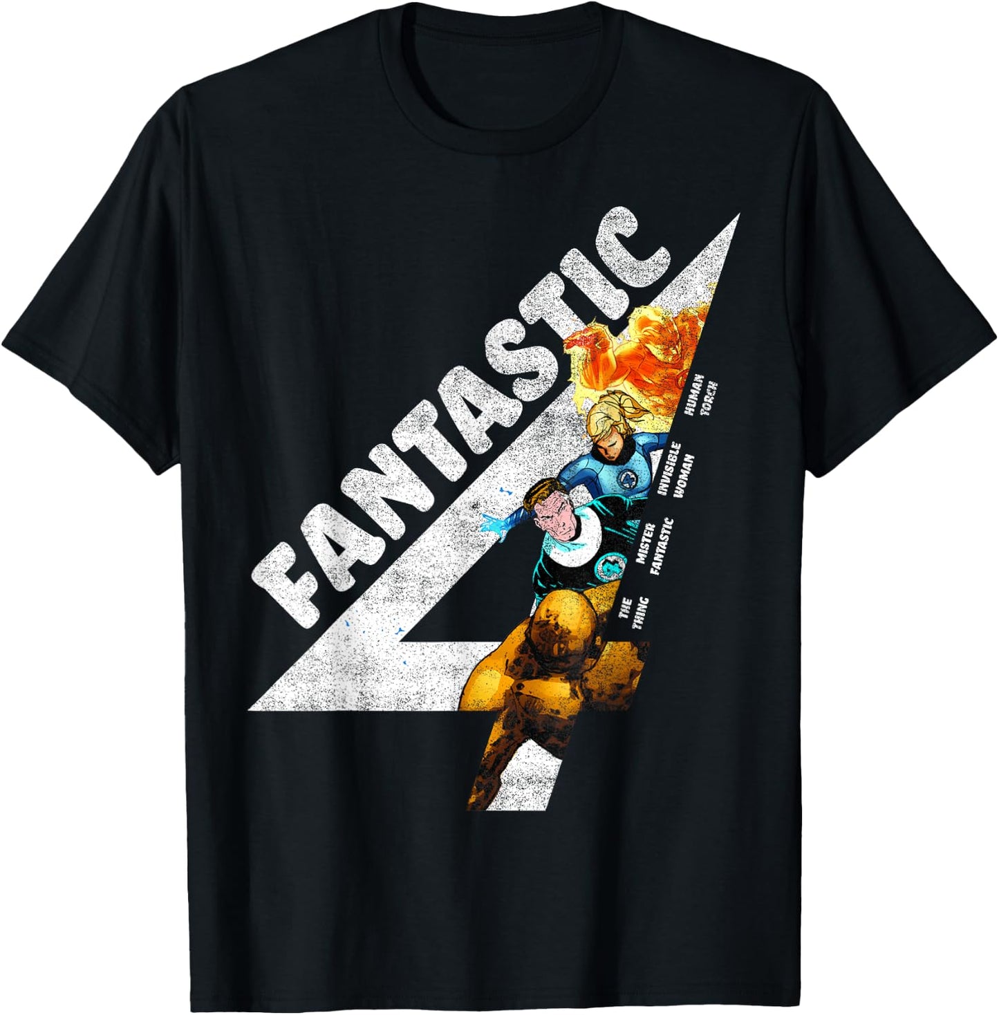 Marvel Fantastic Four Group Shot Logo Fill T-Shirt - T-Shirt | Black