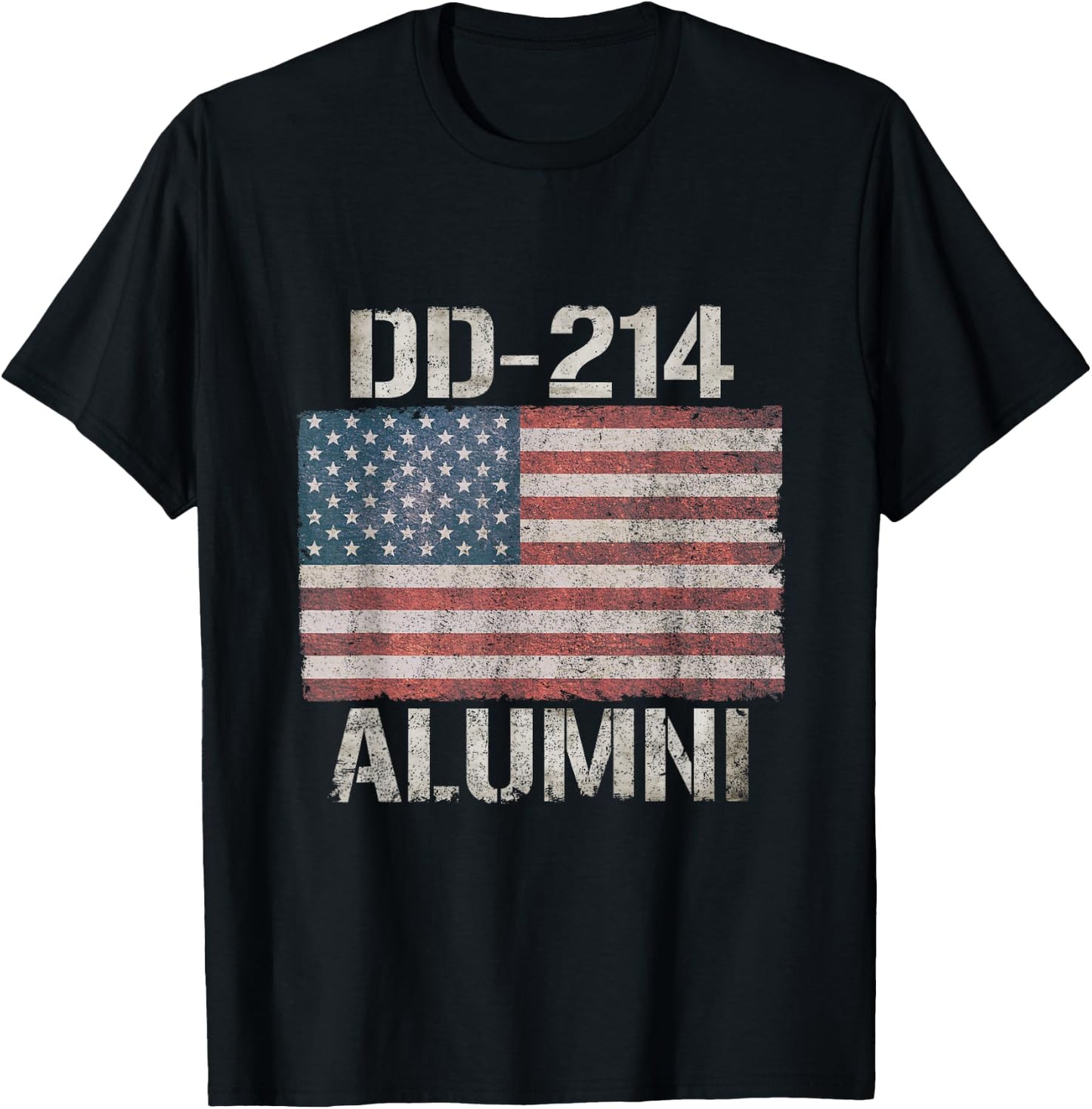 DD-214 American Flag US Retirement Military Veteran T-Shirt - T-Shirt | Black