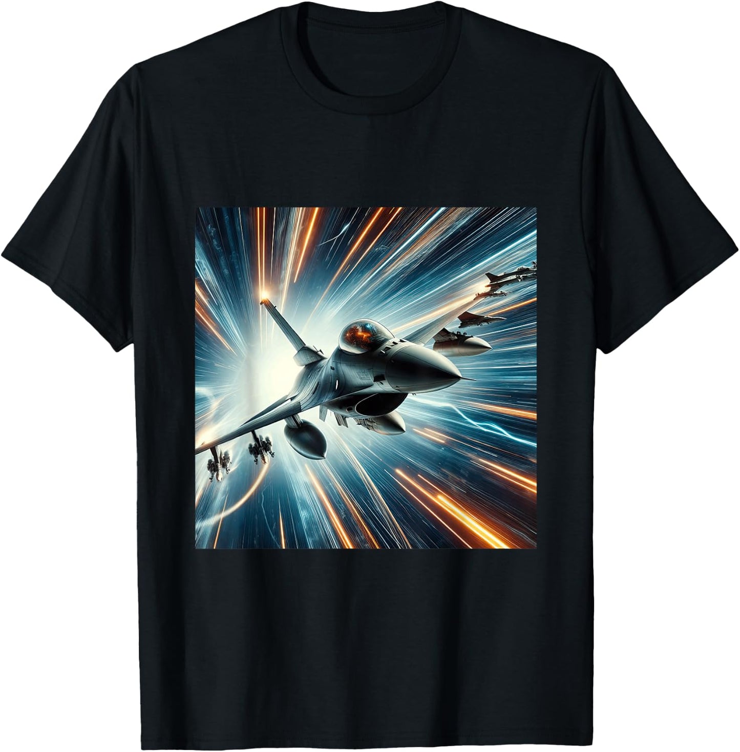 F-16 Fighting Falcon Fighter Jet Military Aircraft T-Shirt - T-Shirt | Black