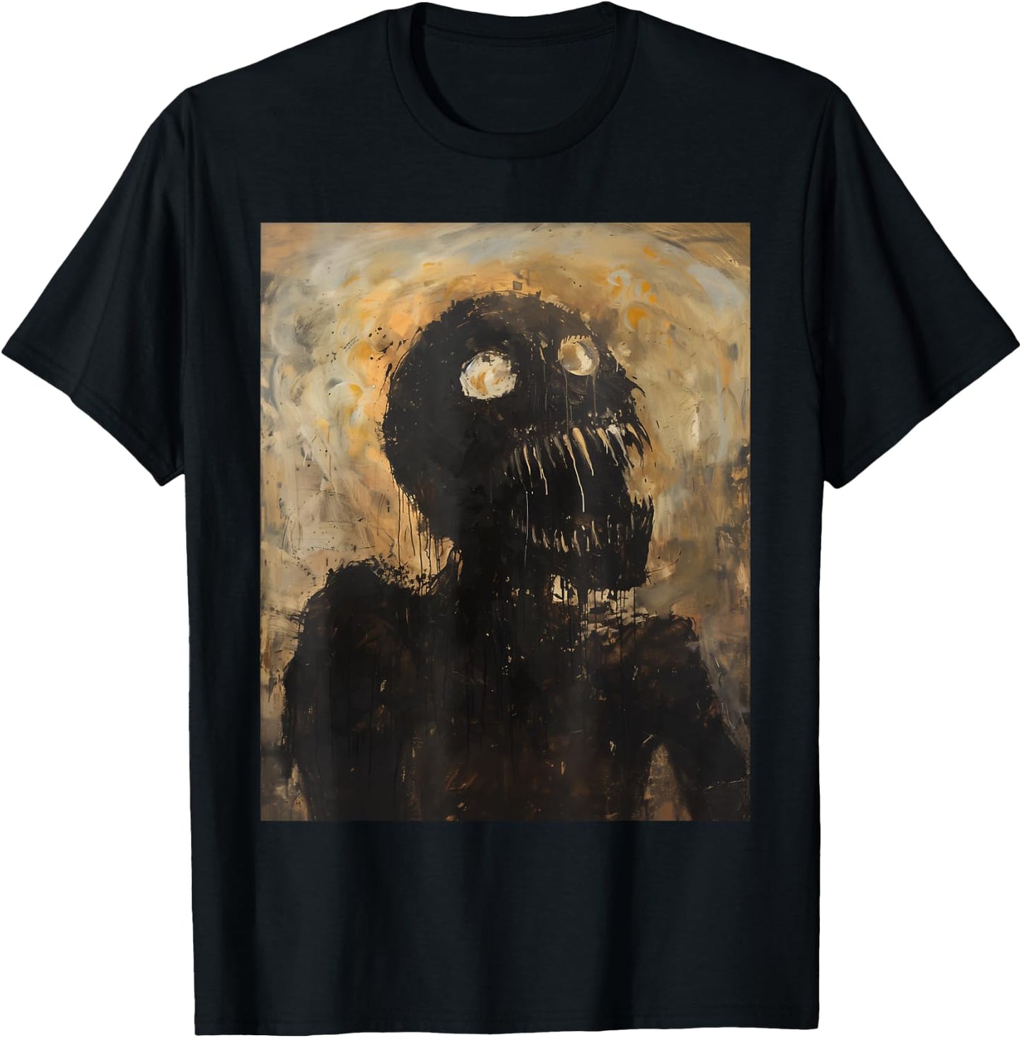 Horror Monster Art Evil Demon Skeleton Goth Zombie Creature T-Shirt - T-Shirt | Black