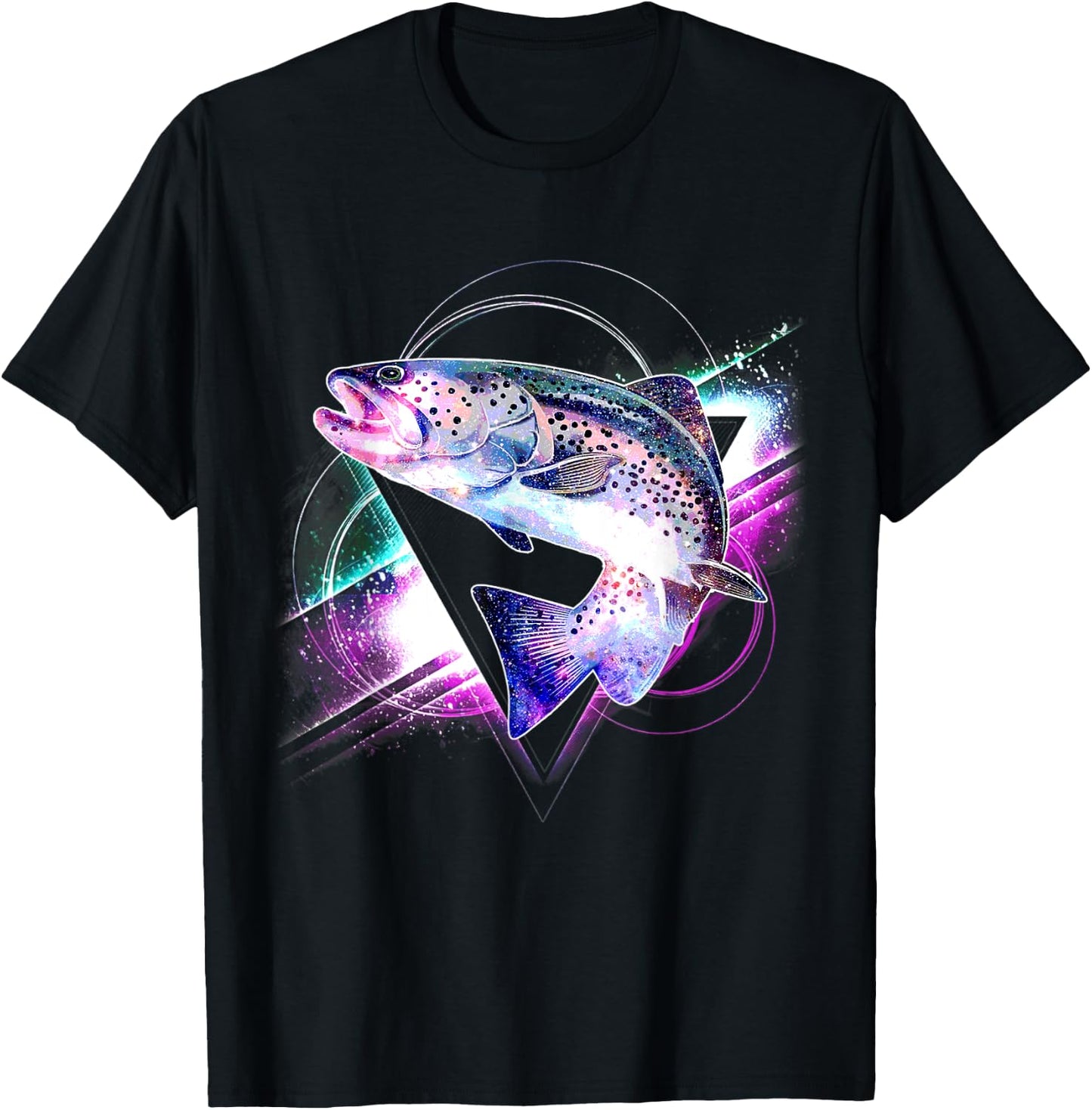 Aesthetic Galaxy Trout T-Shirt - T-Shirt | Black