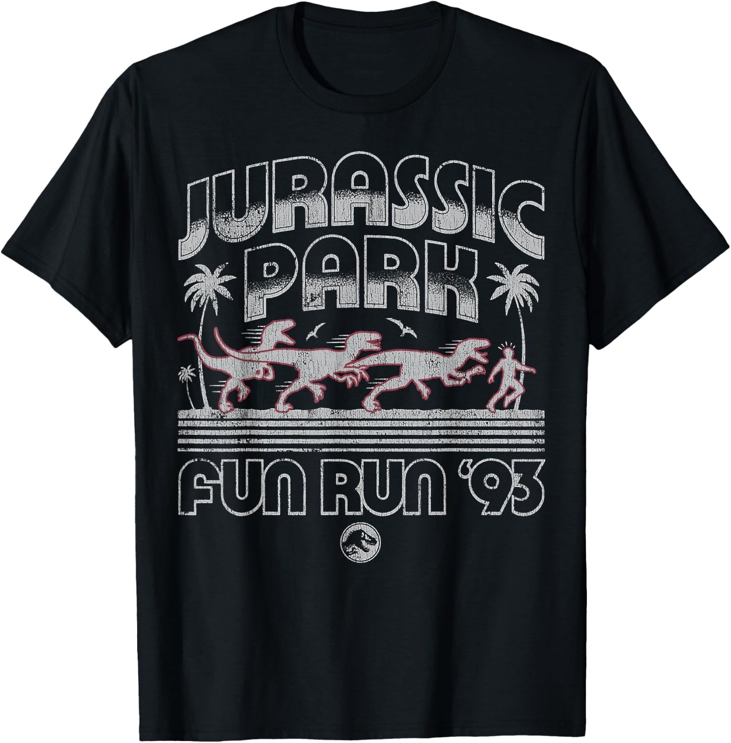 Jurassic Park Fun Run '93 Logo T-Shirt - T-Shirt | Black