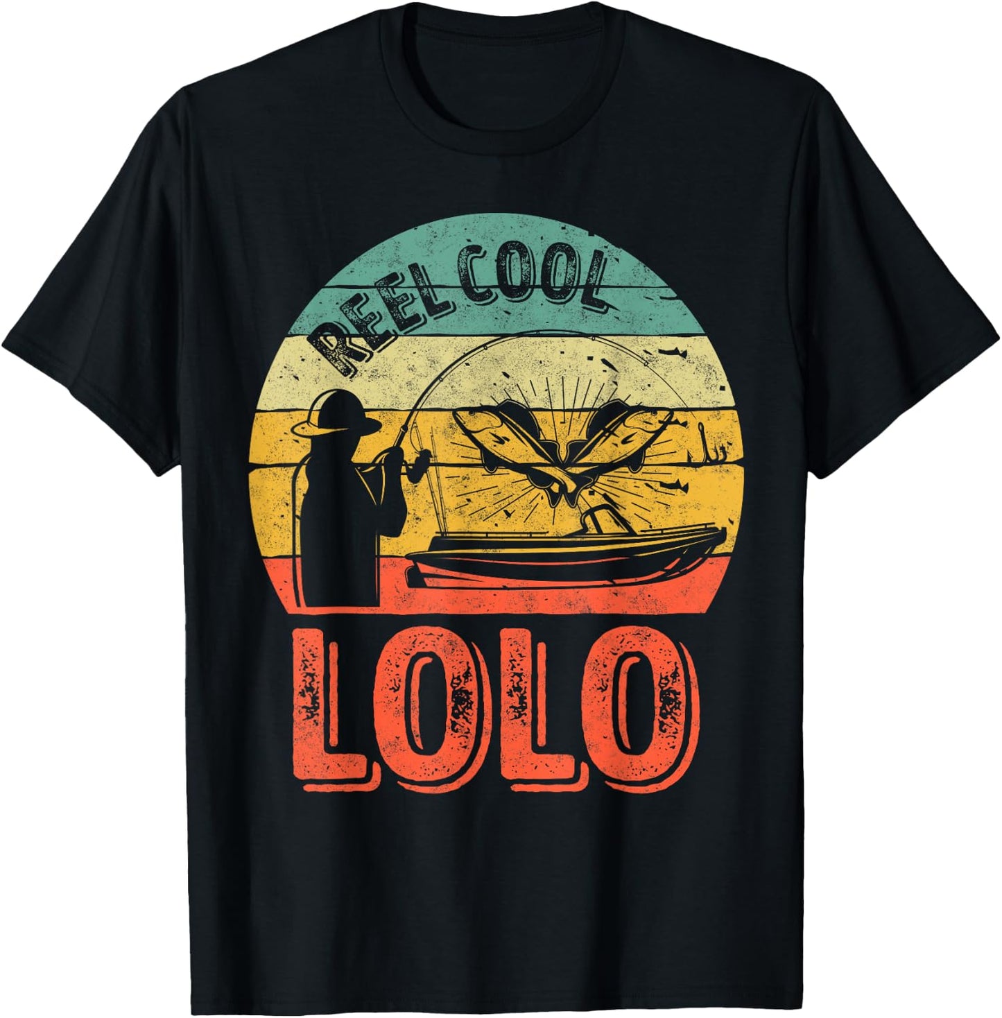 Reel Cool Lolo Shirt Fisherman Christmas Gift Father's Day T-Shirt - T-Shirt | Black