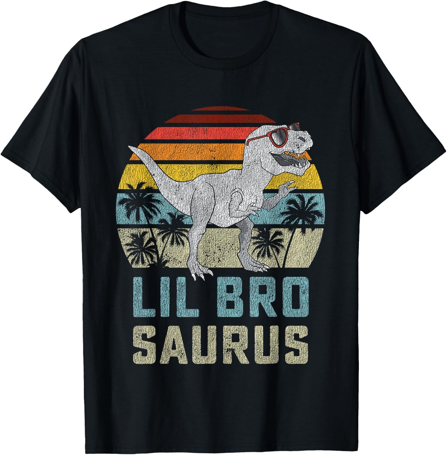 Lilbrosaurus T Rex Dinosaur Lil Bro Saurus Brother Family T-Shirt - T-Shirt | Black