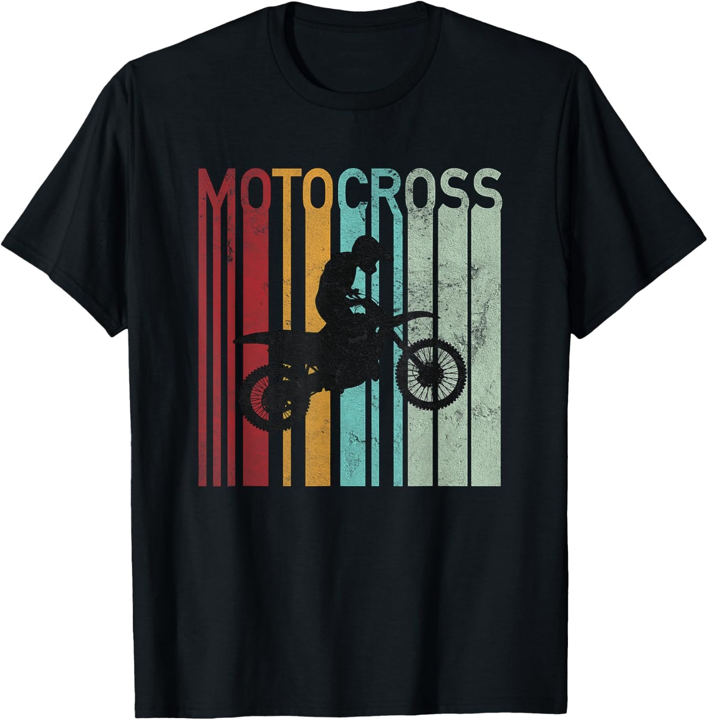 Vintage Motocross Dirt Bike Retro Supercross Motorcycle T-Shirt - T-Shirt | Black