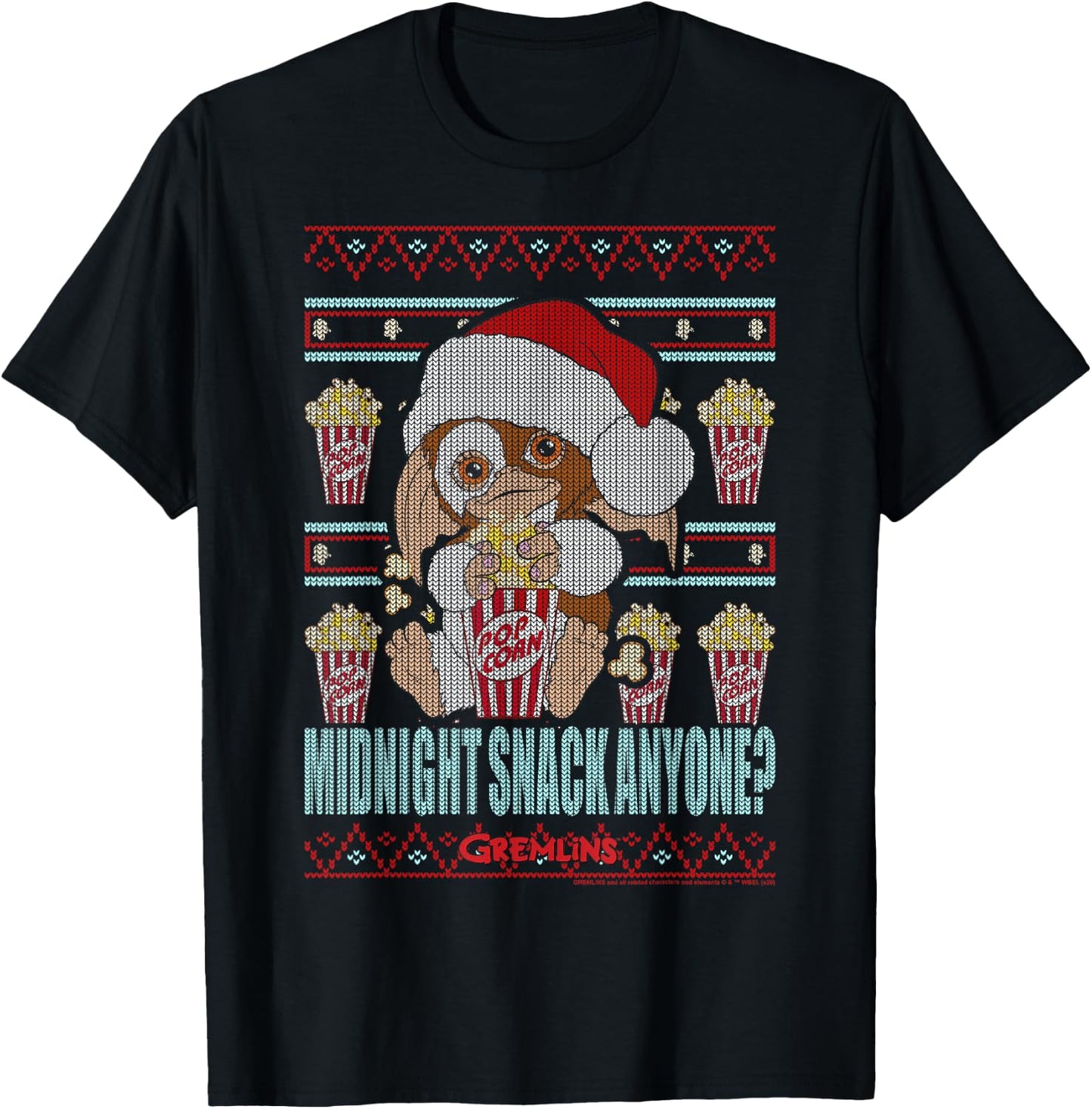 Gremlins Christmas Midnight Snack Anyone Ugly Sweater T-Shirt - T-Shirt | Black