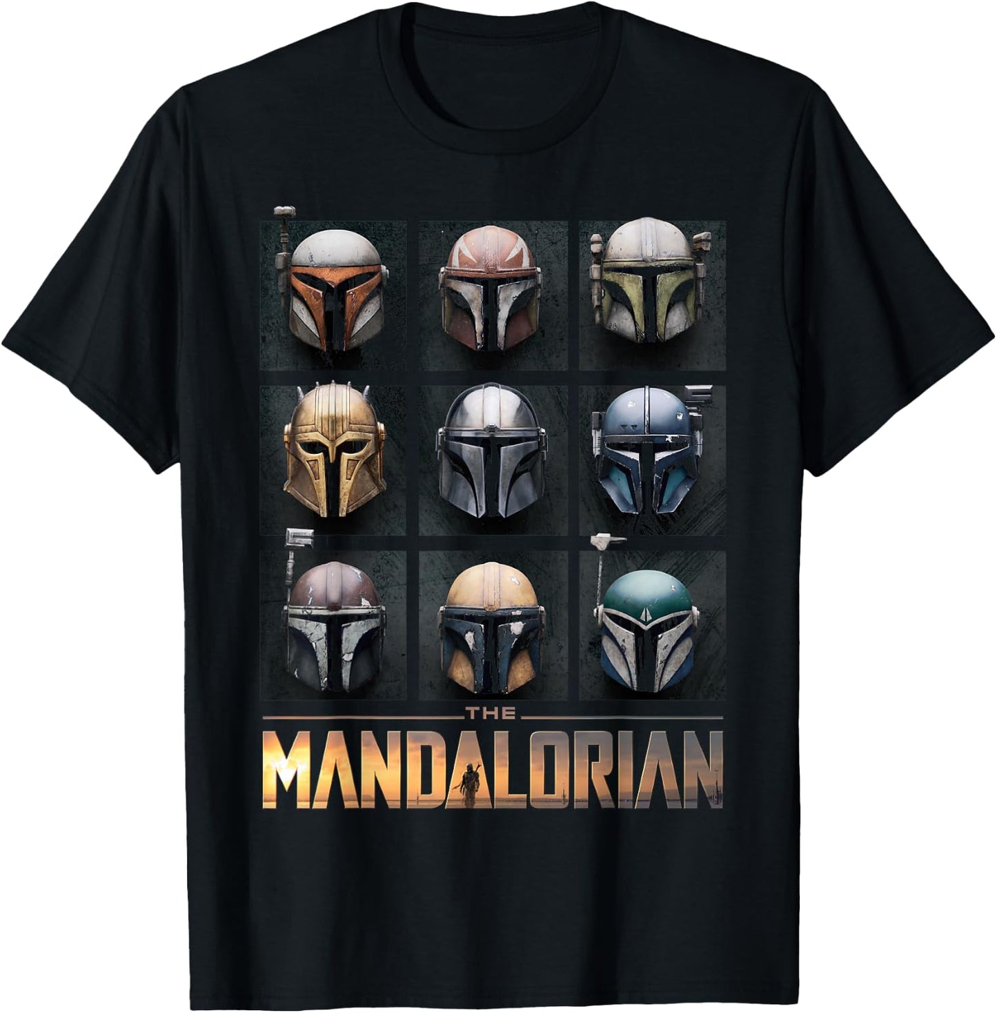 Star Wars The Mandalorian Helmet Box Up T-Shirt - T-Shirt | Black