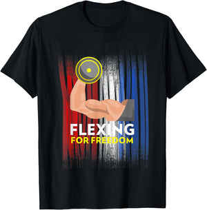 4th of July Weight Lifter Workout Muscles Gym Rat Women Kids Men T-Shirt - T-Shirt | Black