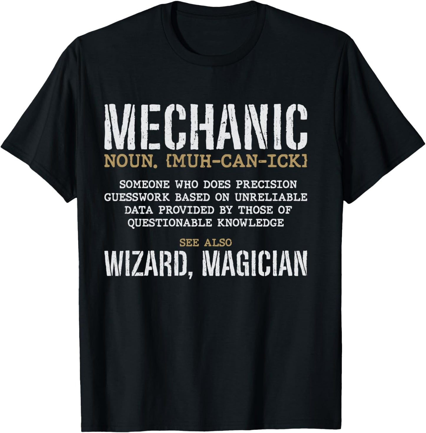 Mechanic Definition Funny Noun Meaning Vintage Gifts Men T-Shirt - T-Shirt | Black