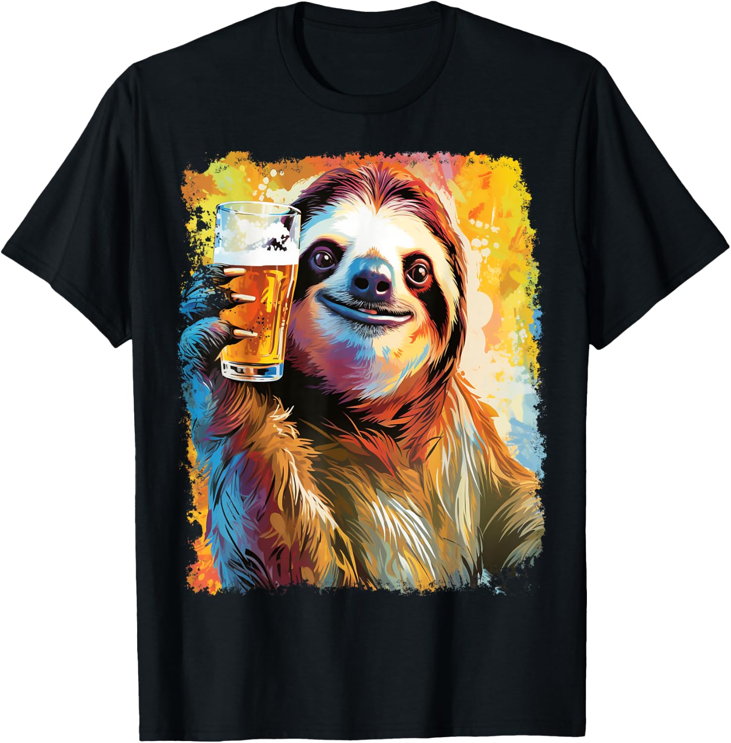 Sloth Beer T-Shirt - T-Shirt | Black