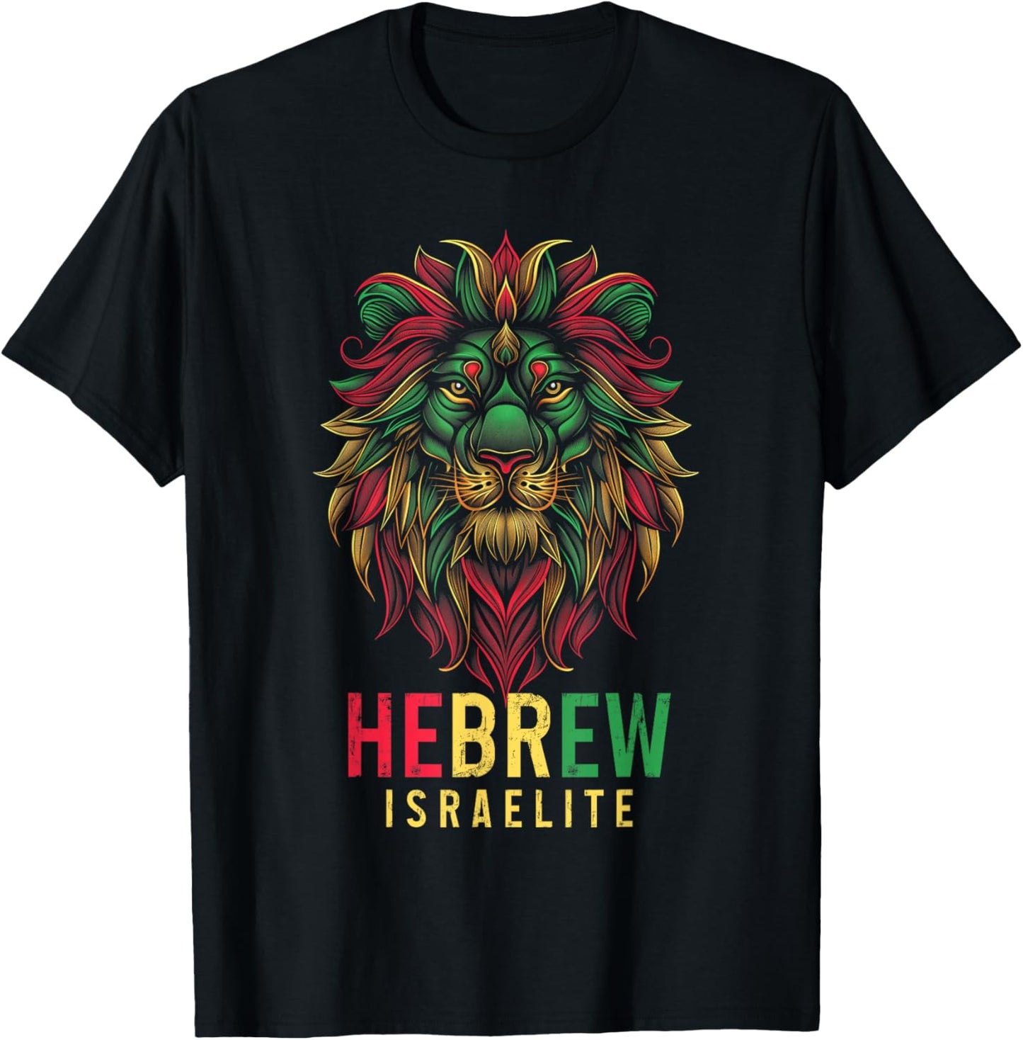 Hebrew Israelite Lion Of Judah Tribe YHWH Jew Jewish Yah T-Shirt - T-Shirt | Black
