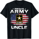 Proud Army Uncle With American Flag For Veteran Gift T-Shirt - T-Shirt | Black