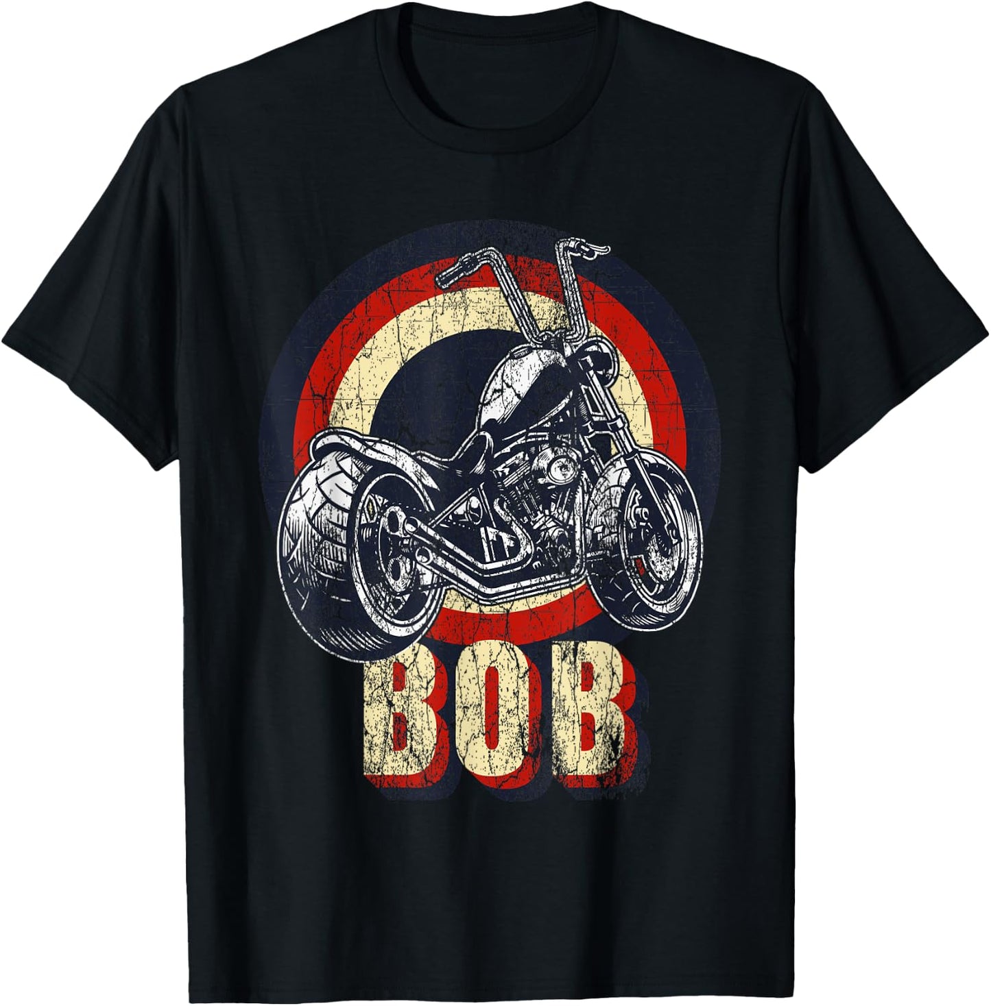 Bob the Bobber Customized Chop Motorcycle Bikers Vintage T-Shirt - T-Shirt | Black