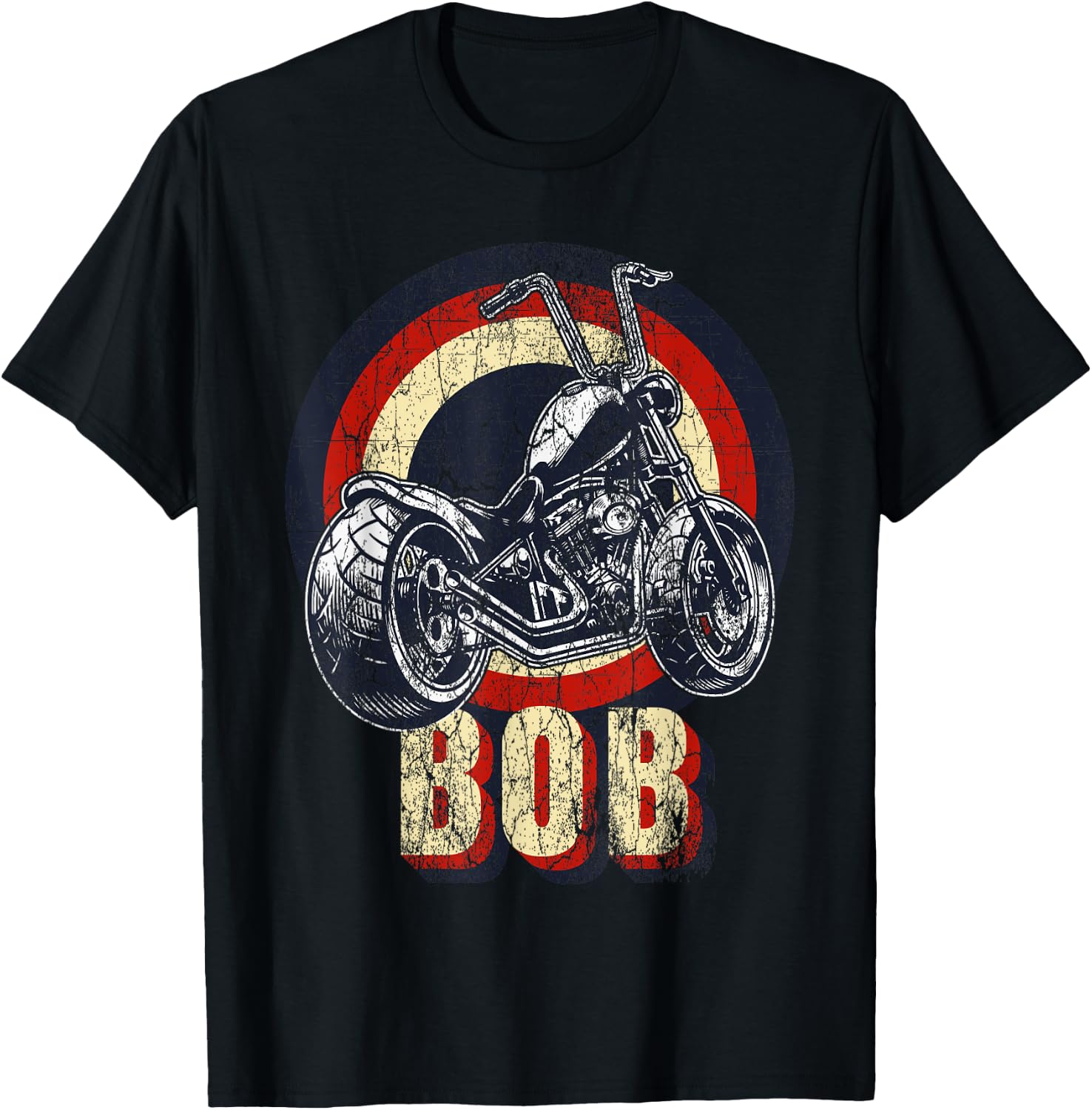 Bob the Bobber Customized Chop Motorcycle Bikers Vintage T-Shirt - T-Shirt | Black