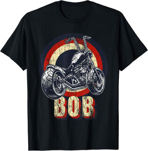 Bob the Bobber Customized Chop Motorcycle Bikers Vintage T-Shirt - T-Shirt | Black