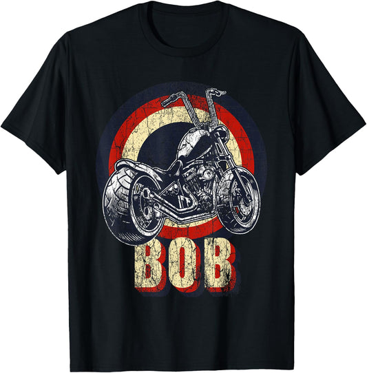 Bob the Bobber Customized Chop Motorcycle Bikers Vintage T-Shirt - T-Shirt | Black