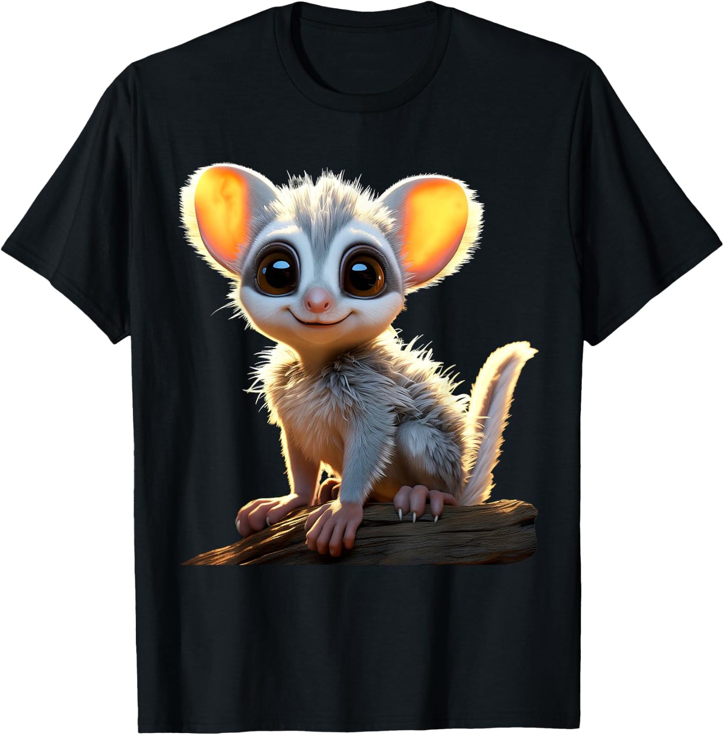 Galago Bush Baby Galagos Nagapies Monkey Ape Cute Galago T-Shirt - T-Shirt | Black