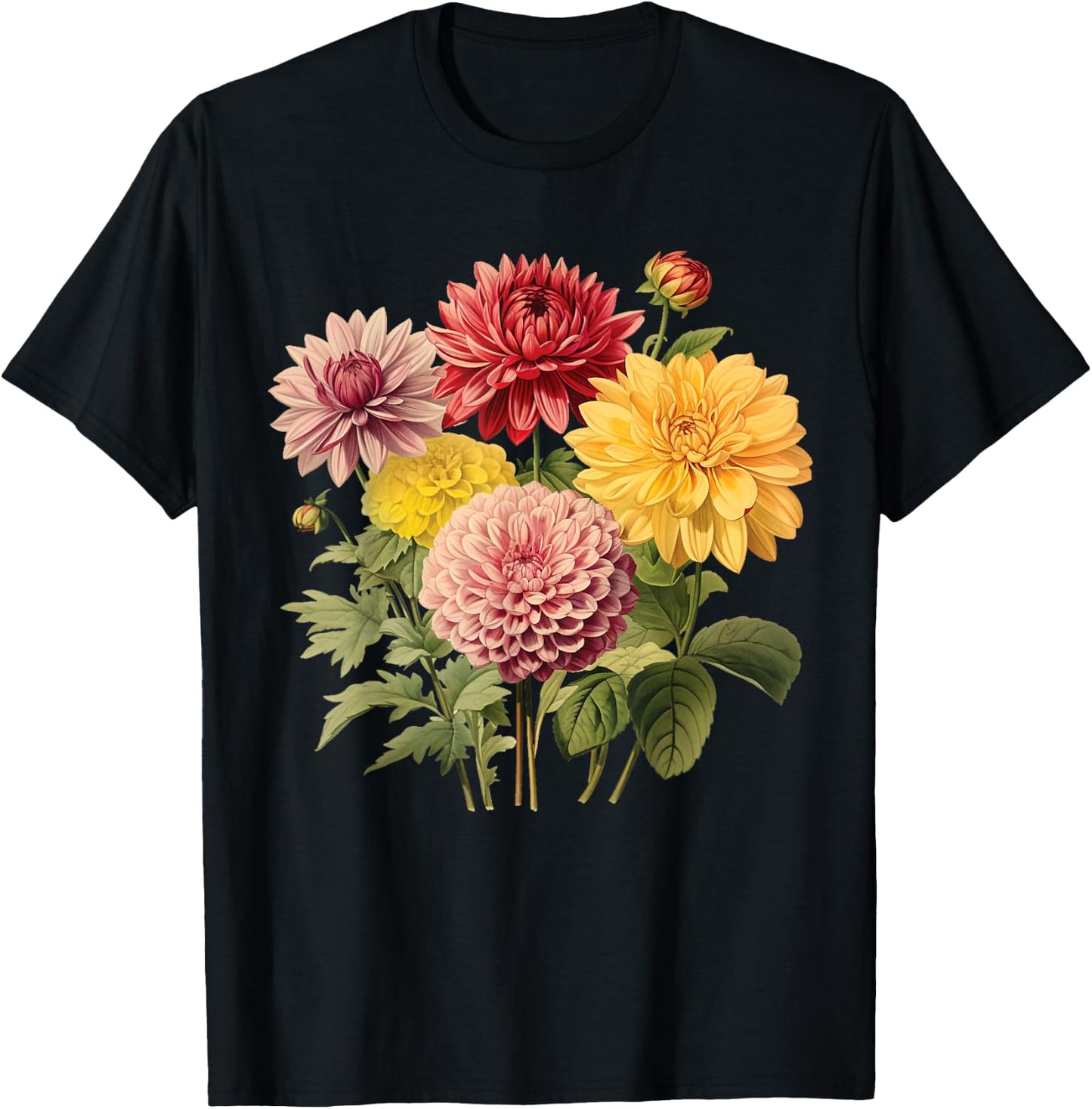 Dahlias T-Shirt - T-Shirt | Black