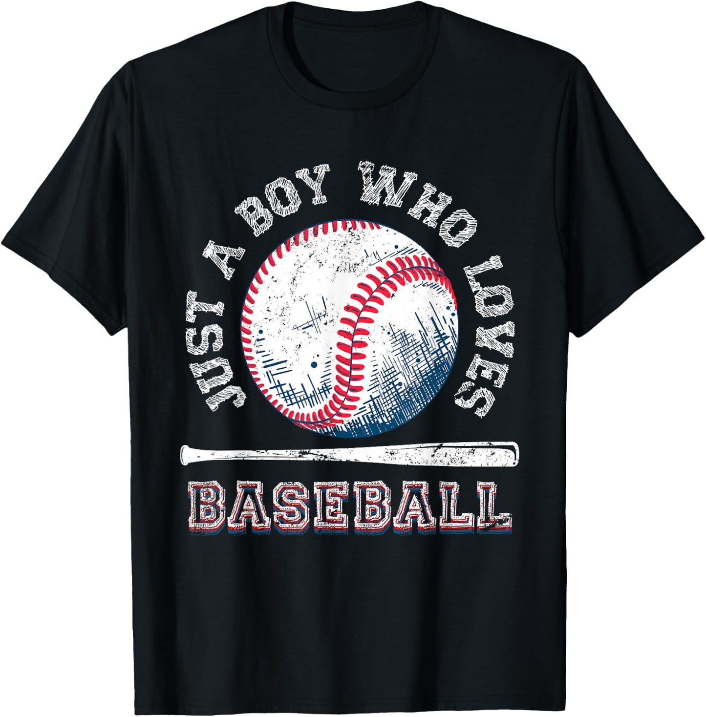 American Sport Fan Baseball Lover Boys Batter Baseball T-Shirt - T-Shirt | Black