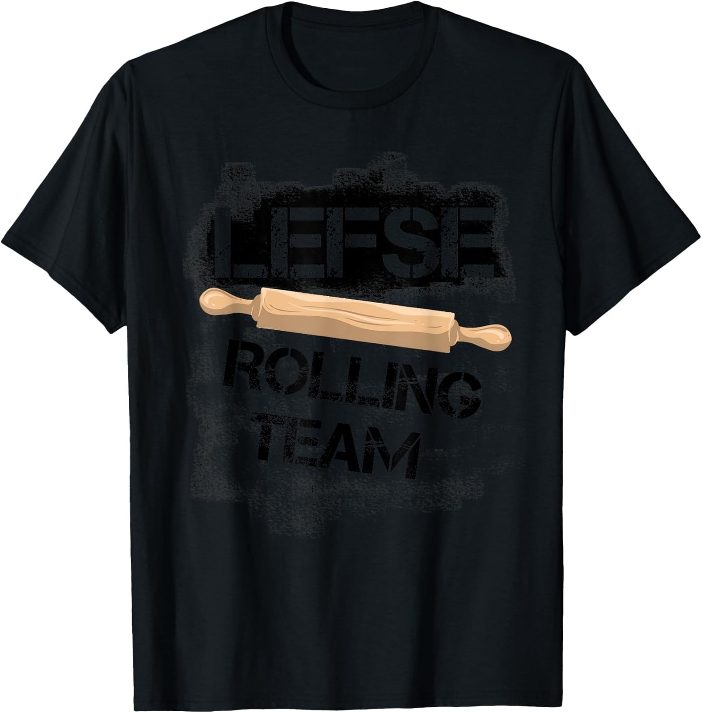 Funny Lefse Rolling Team | Cute Potato Pancakes Cooking Gift T-Shirt - T-Shirt | Black