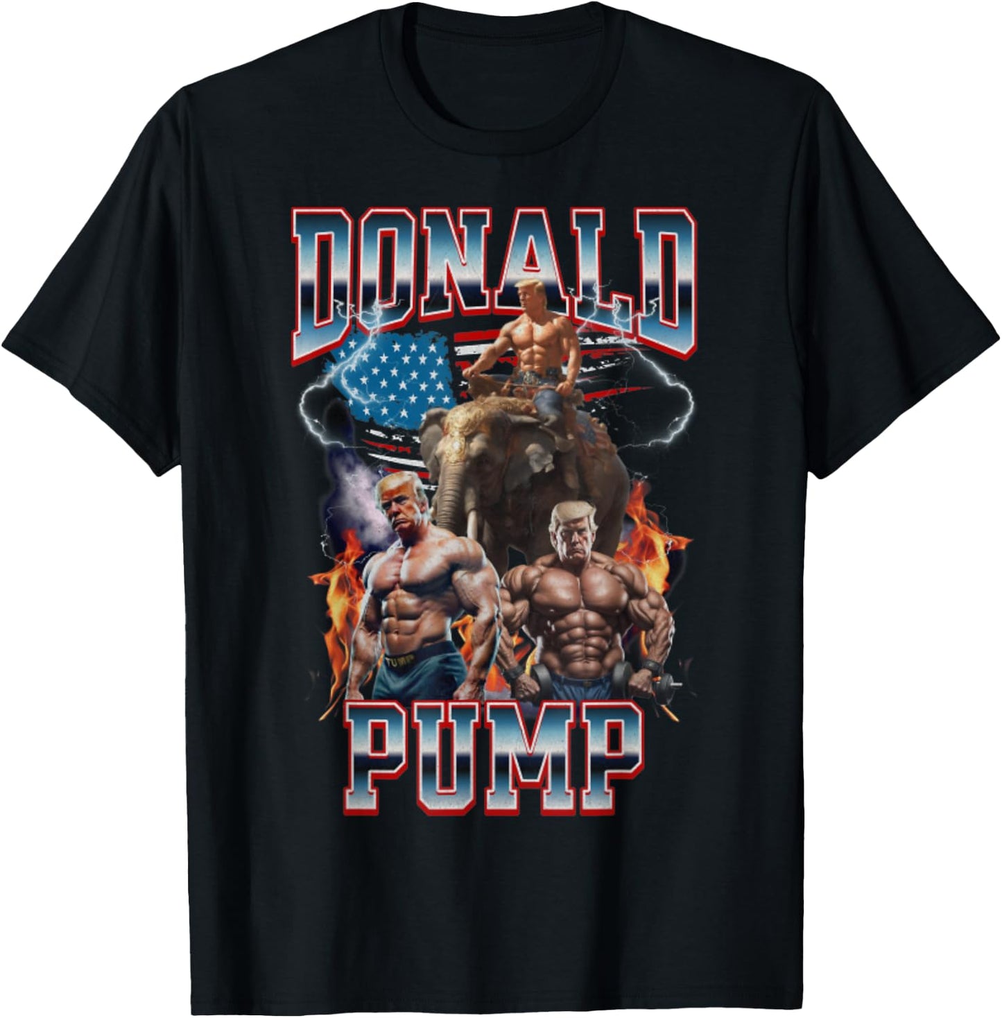 Donald Pump Trump Gym Pump Cover T-Shirt - T-Shirt | Black