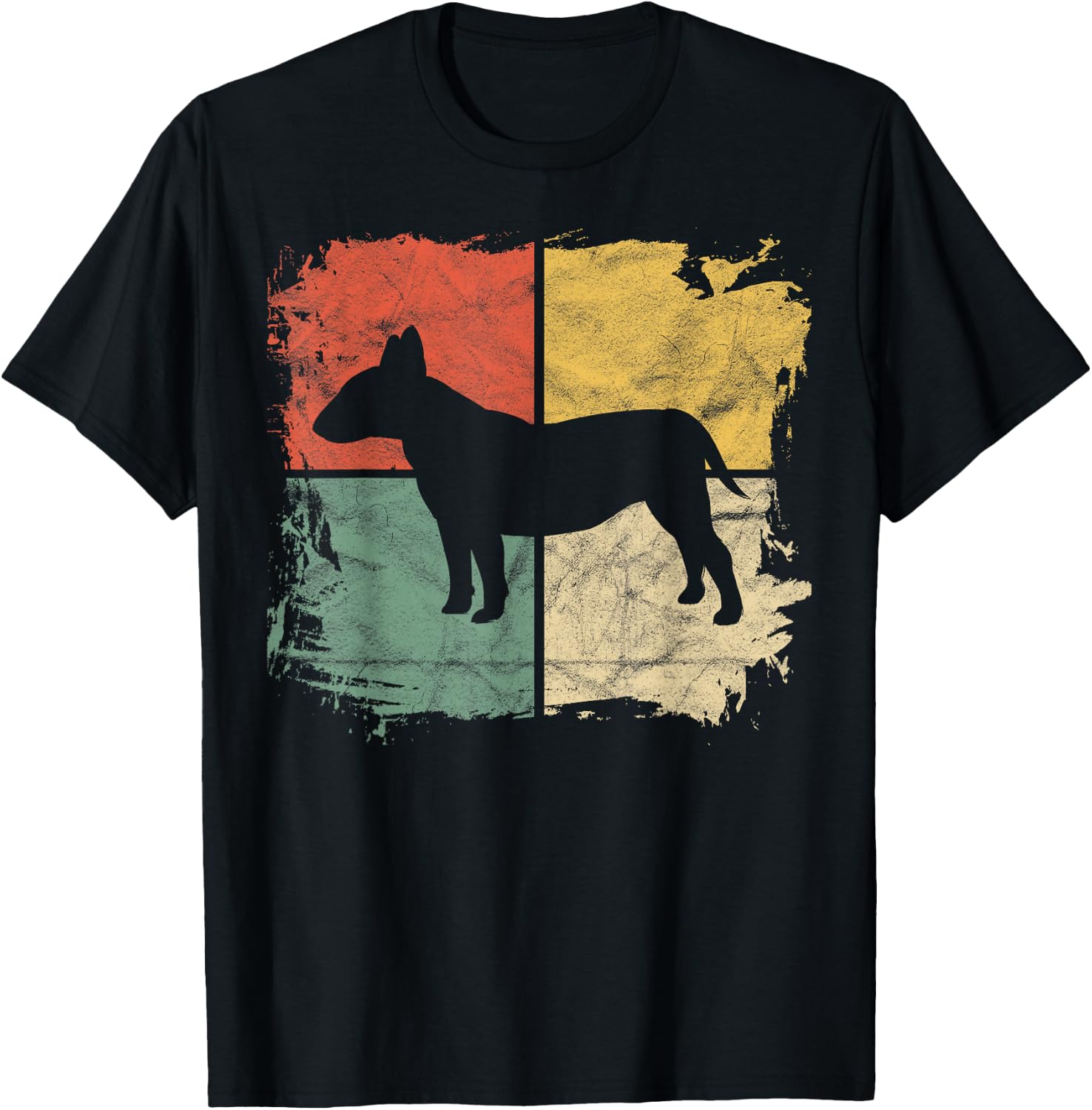 Square Retro Bull Terrier Owner Gift Dog Bully Dad Pet Mom T-Shirt - T-Shirt | Black