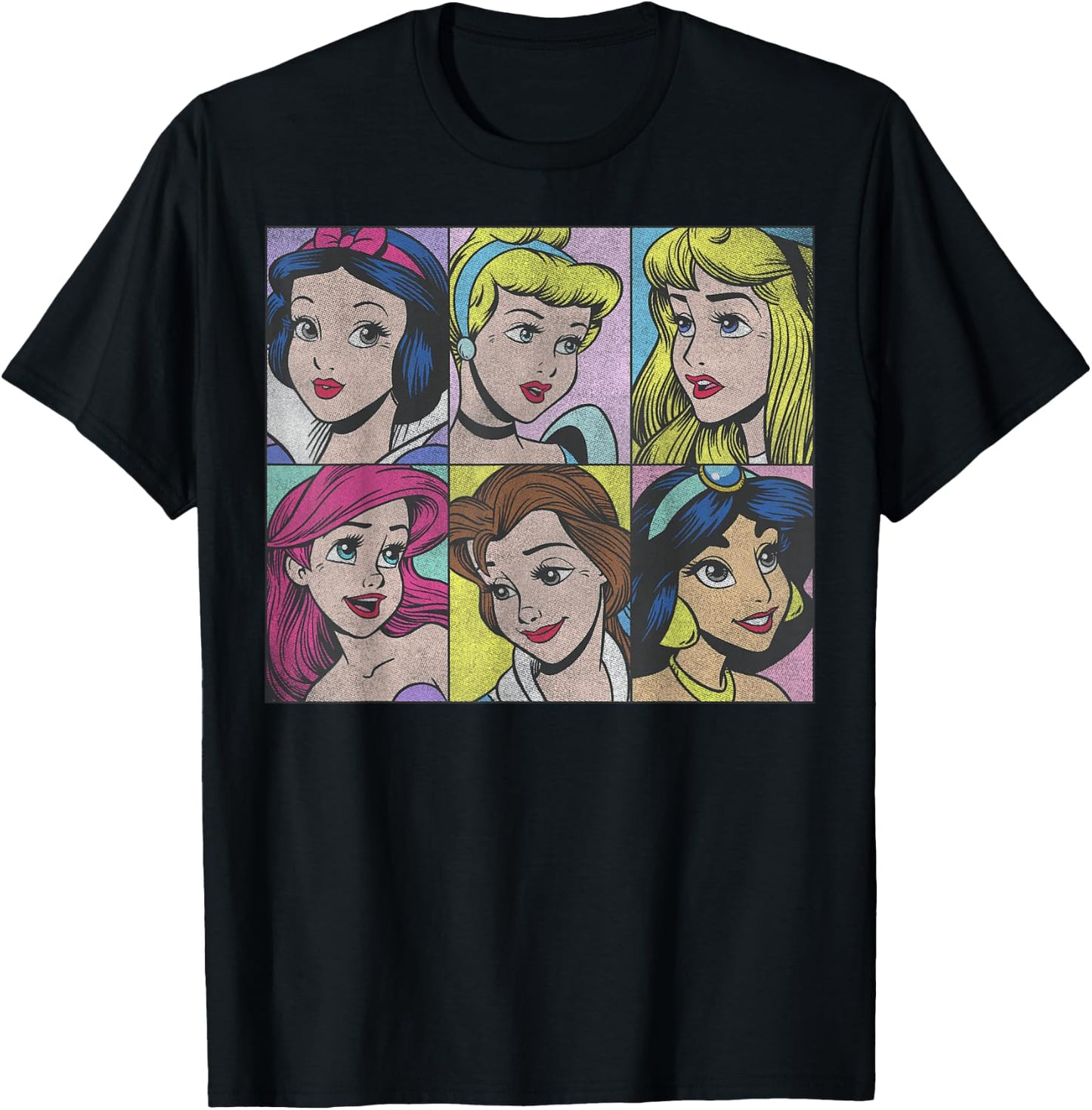 Disney Princess Pop Art Portraits Box Up Small T-Shirt - T-Shirt | Black