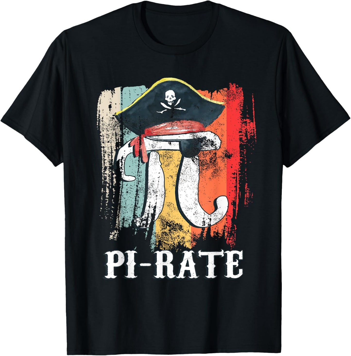 Funny Pi-rate - Happy Pi Day Math Geek Pirate Lover T-Shirt - T-Shirt | Black