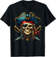 Pirate Skull Halloween Costume Men Women Boys Girls Teens T-Shirt - T-Shirt | Black