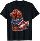 Irish Setter American Flag Patriotic Irish Setter Dog Lover T-Shirt - T-Shirt | Black