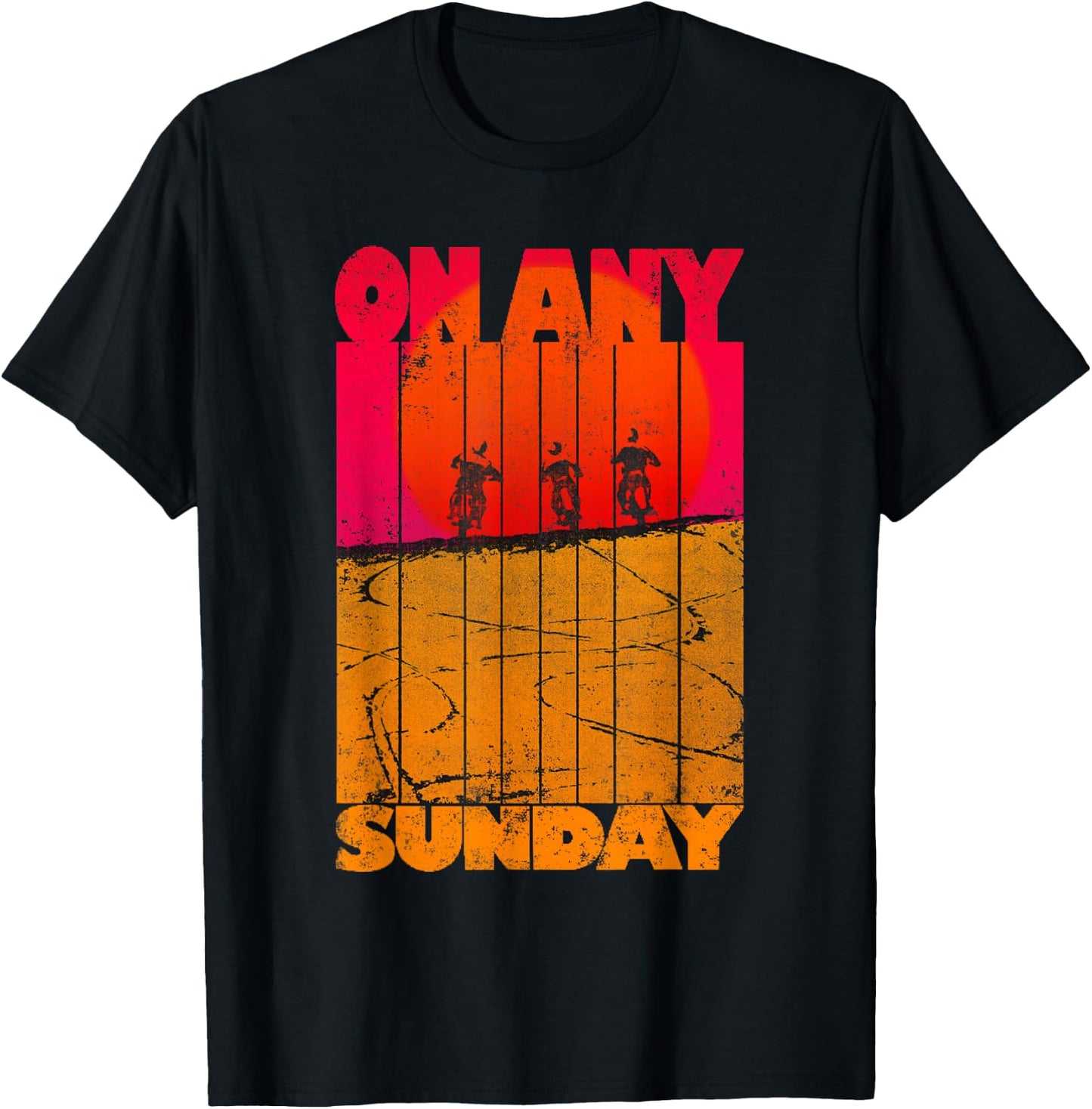 Endless Summer Vintage On Any Sunday - Men's Black Small Classic Fit Short Sleeve T-Shirt - T-Shirt | Black