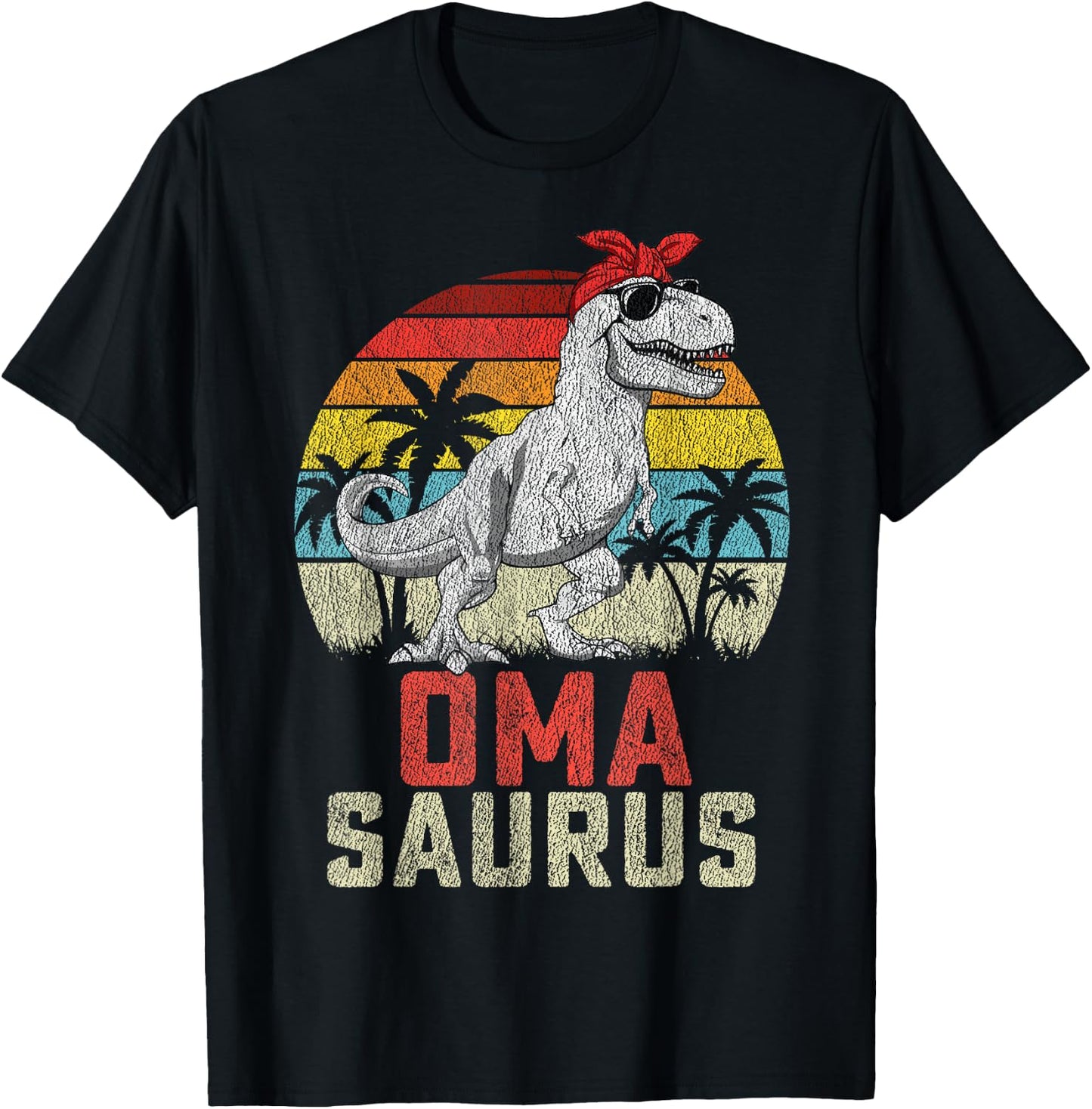 Omasaurus T rex Dinosaur Oma Saurus Mother's Family T-Shirt - T-Shirt | Black