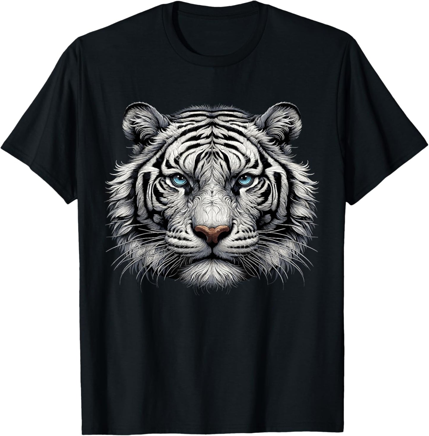 White Bengal Tiger Animal T-Shirt - T-Shirt | Black