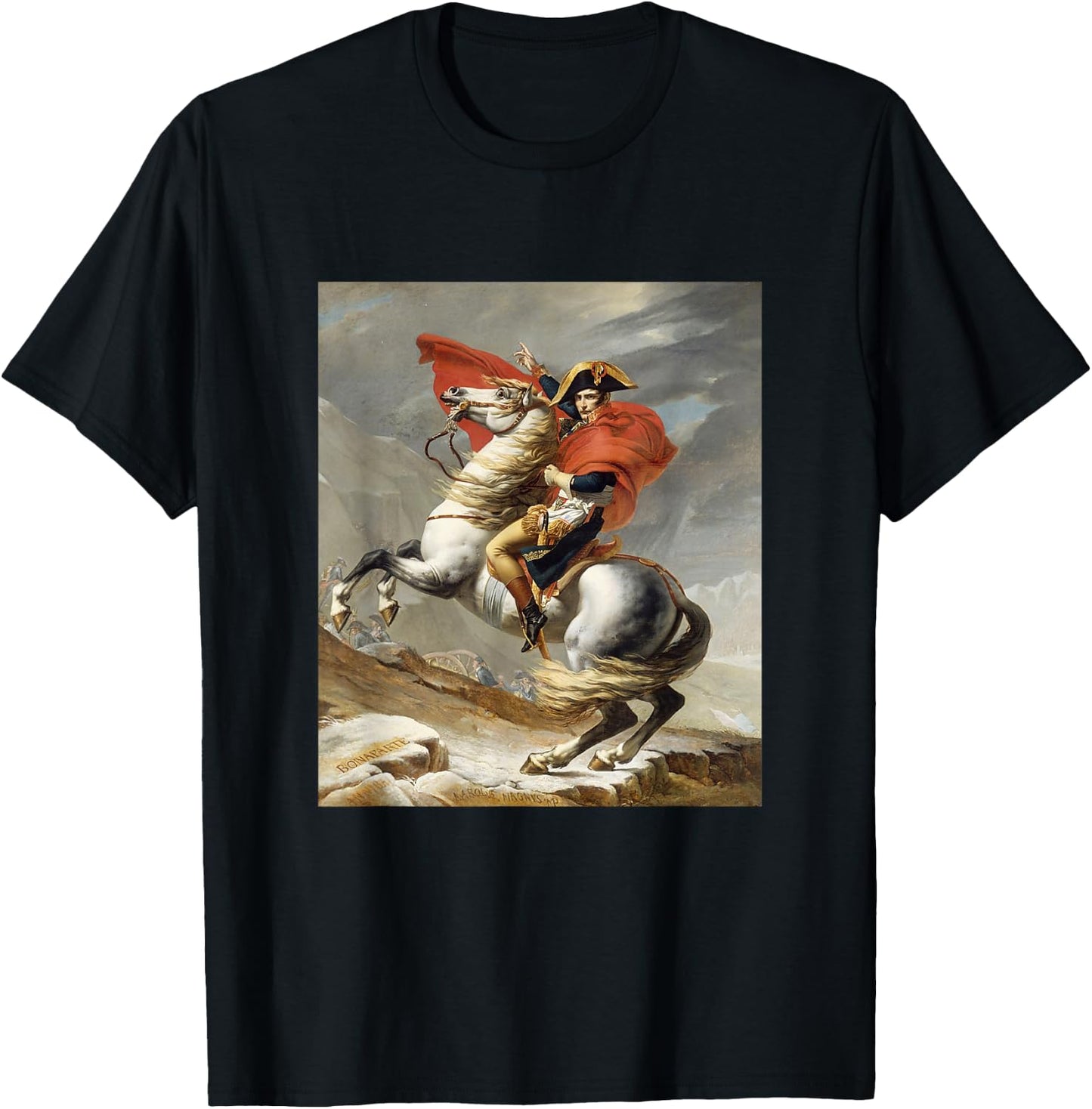 Napoleon Bonaparte Jacques-Louis David Neoclassicism Art T-Shirt - T-Shirt | Black