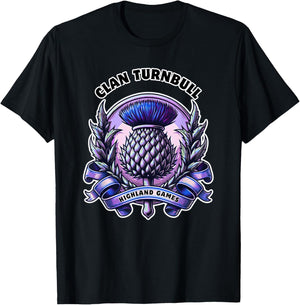 Turnbull Clan Scottish Thistle Gaelic Games T-Shirt - T-Shirt | Black