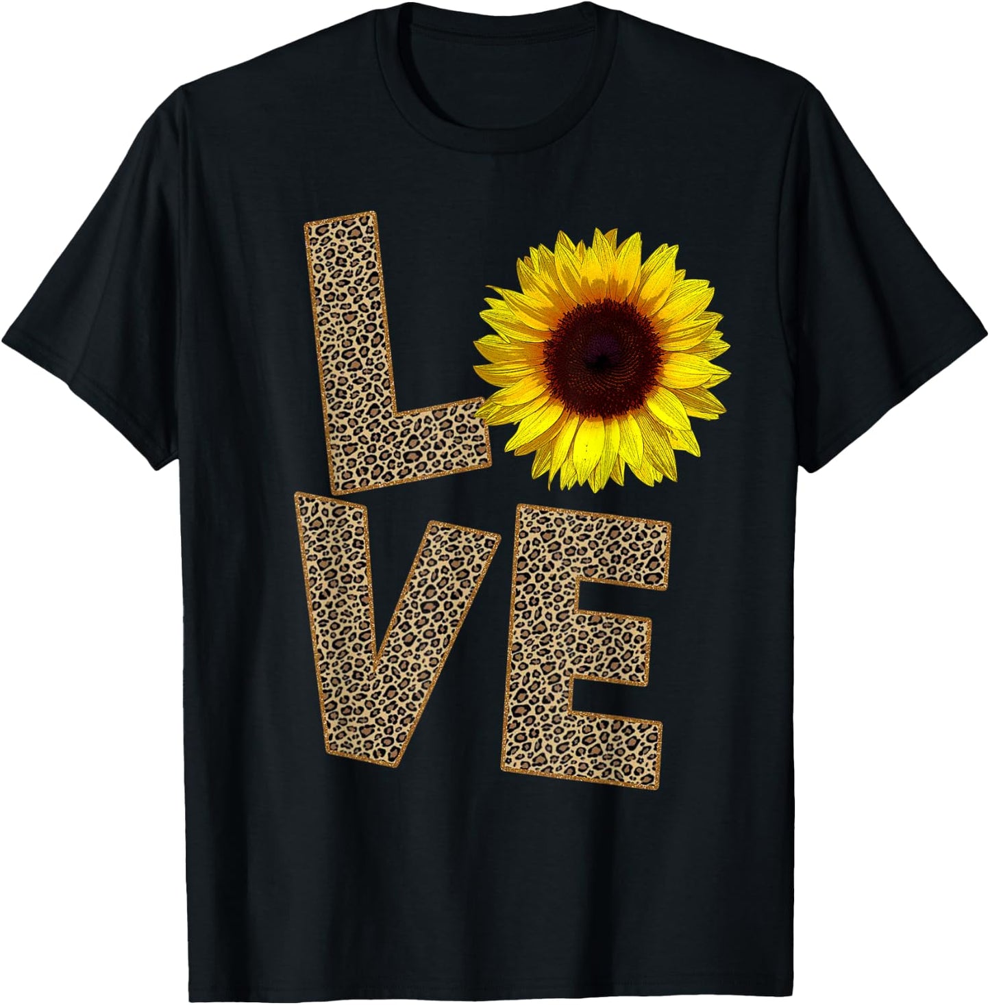 Cheetah Skin Love, Vintage Sunflower - sunflower Cheetah T-Shirt - T-Shirt | Black