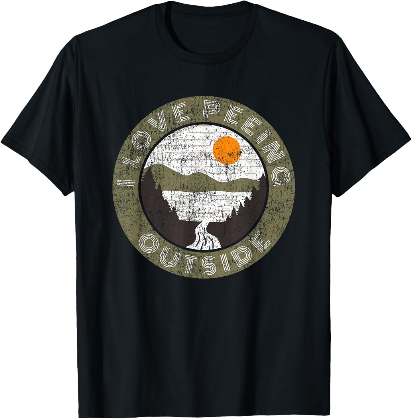 Hilarious Camping Hiking Lover Meme I Love Peeing Outside T-Shirt - T-Shirt | Black