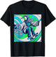 Psychedelic Trippy Rave Colourful Skateboarding Wizard T-Shirt - T-Shirt | Black