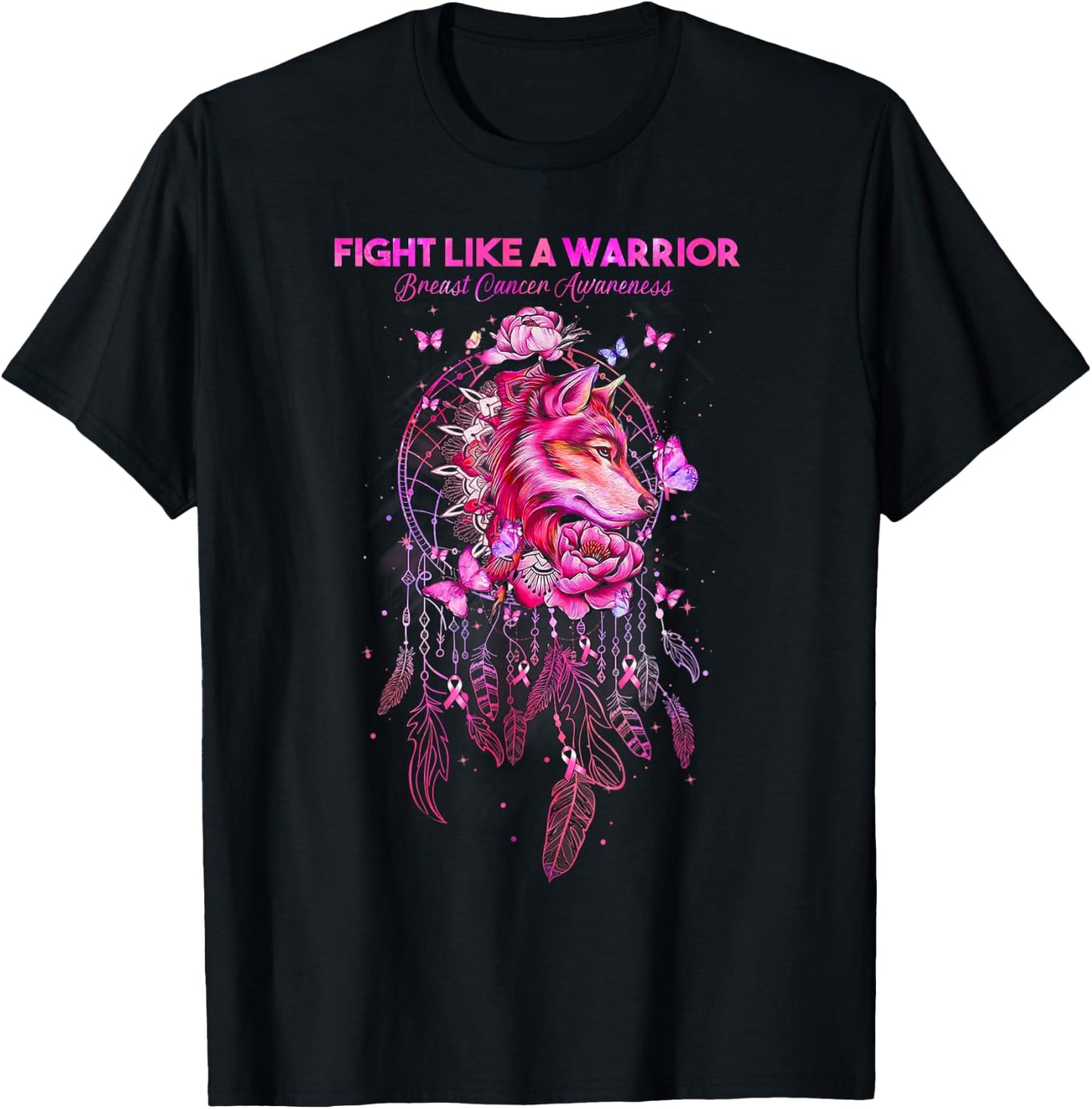 Fight Like a Warrior Breast Cancer Awareness Survivor Gifts T-Shirt - T-Shirt | Black