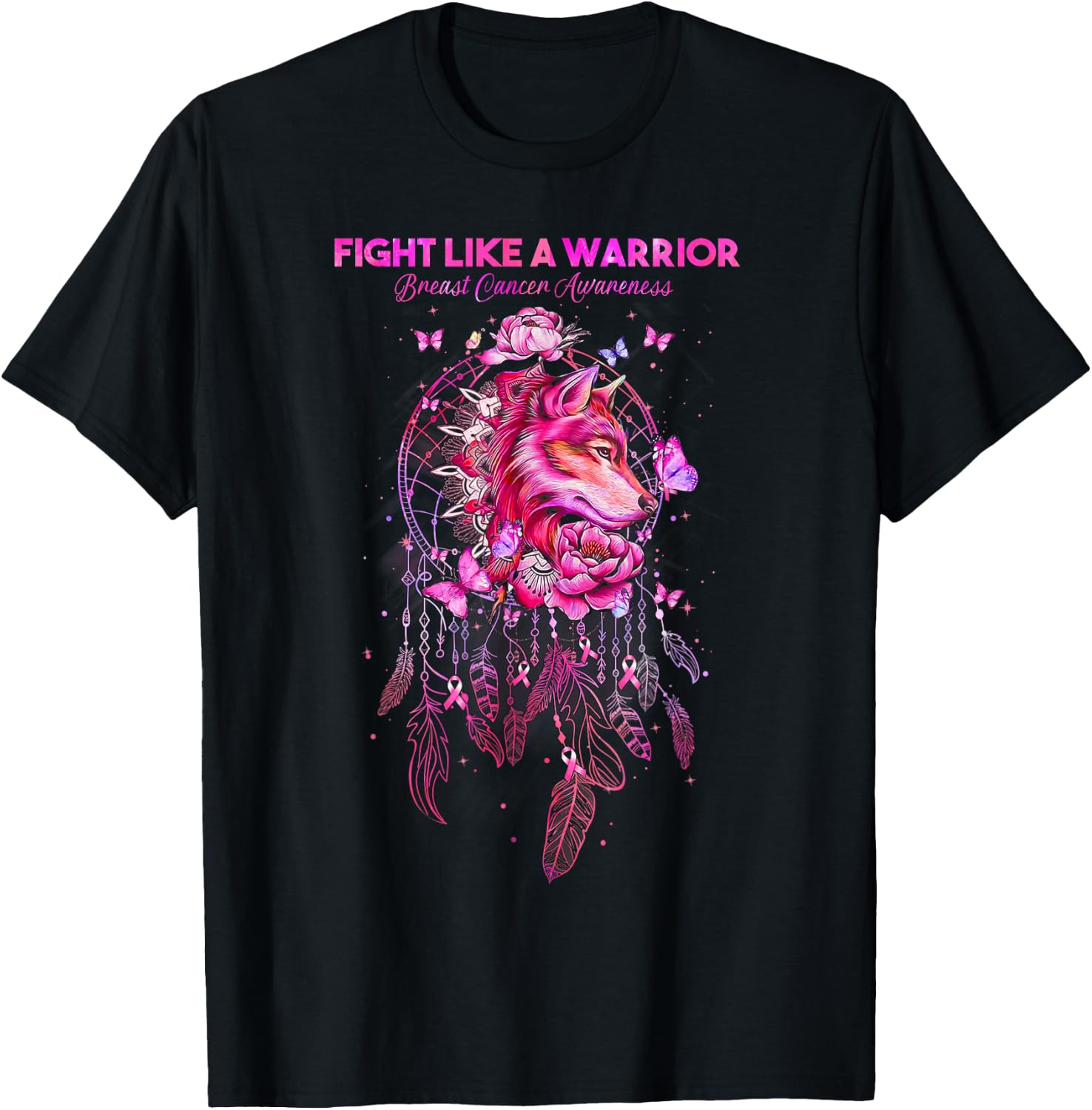 Fight Like a Warrior Breast Cancer Awareness Survivor Gifts T-Shirt - T-Shirt | Black