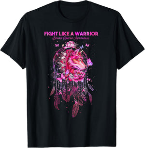 Fight Like a Warrior Breast Cancer Awareness Survivor Gifts T-Shirt - T-Shirt | Black