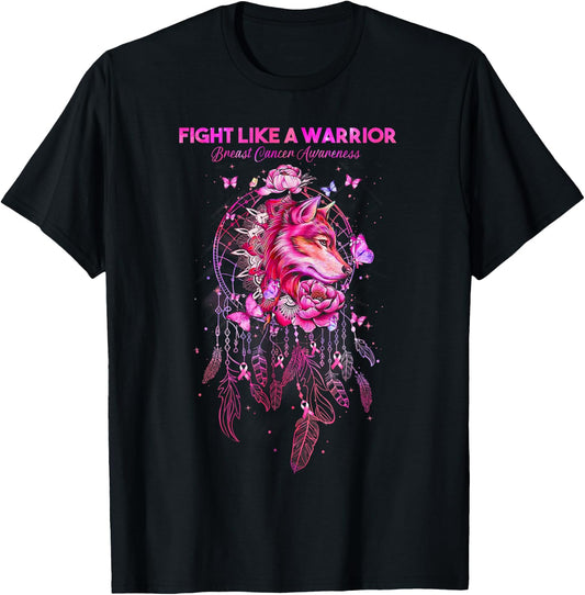 Fight Like a Warrior Breast Cancer Awareness Survivor Gifts T-Shirt - T-Shirt | Black