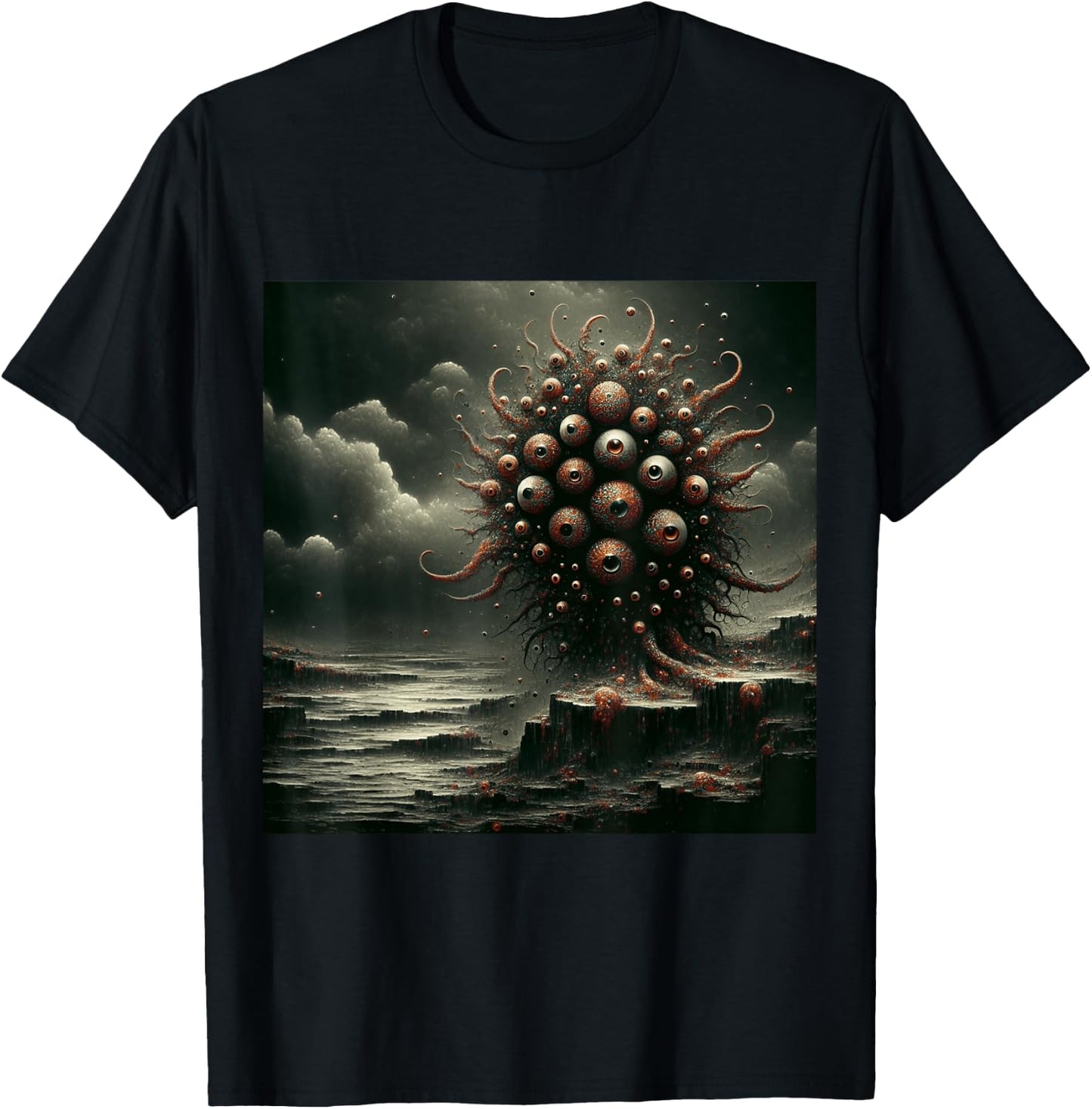 Eldritch Nightmare Lovecraftian Horror Fear of Eyes Graphic T-Shirt - T-Shirt | Black