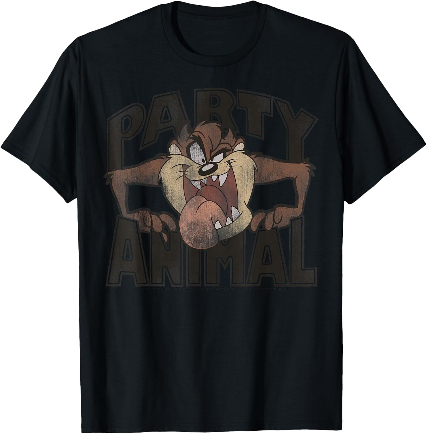 Looney Tunes Taz Party Animal Portrait T-Shirt - T-Shirt | Black