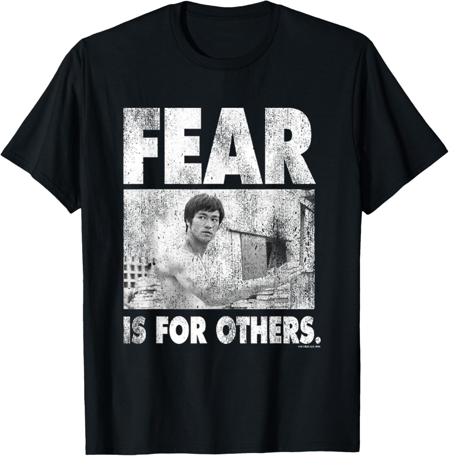 Bruce Lee Fear is for Others Distressed Poster T-Shirt - T-Shirt | Black