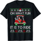 Funny Golf Cart Matching Family Christmas Oh What Fun It Is To Ride Golf Lover Ugly Sweater T-Shirt - T-Shirt | Black