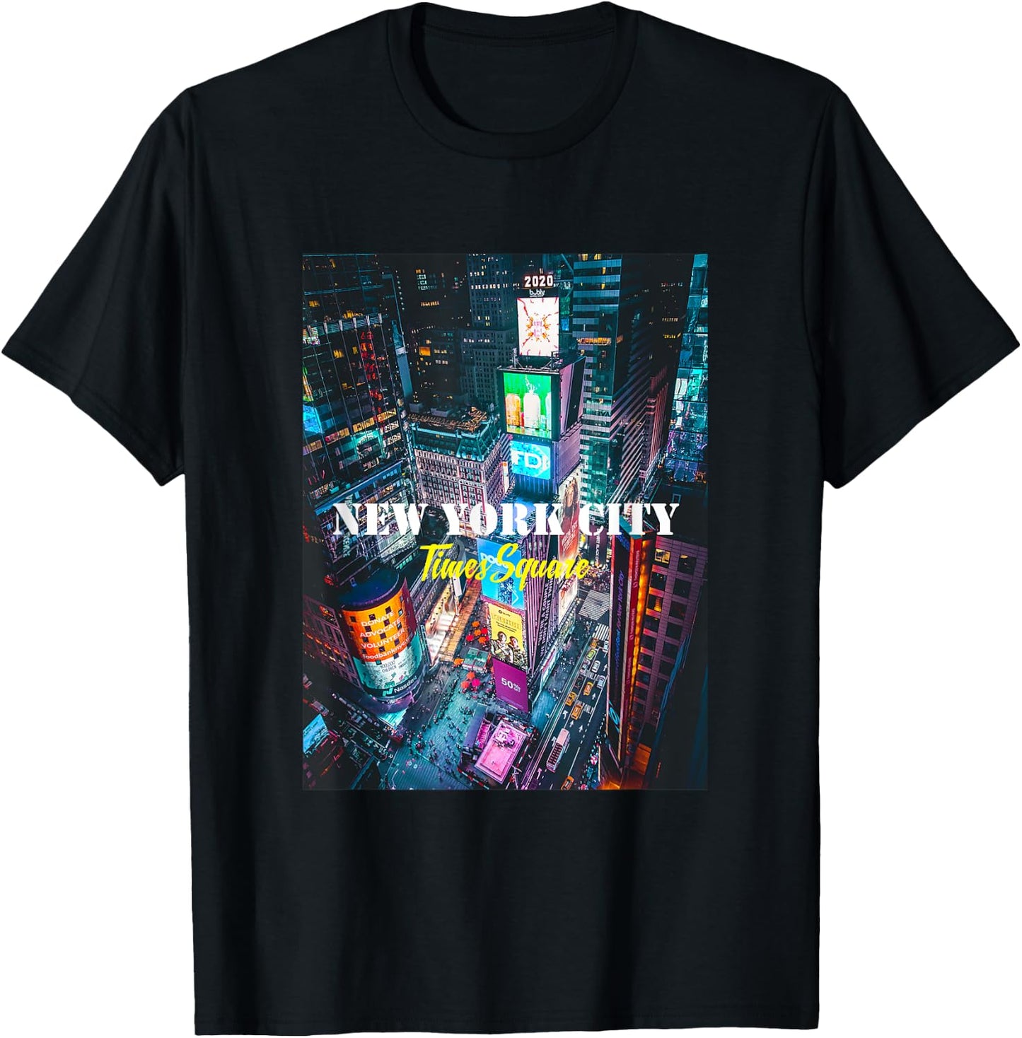 New York City Times Square Skyline Shirts, New York City T-Shirt - T-Shirt | Black