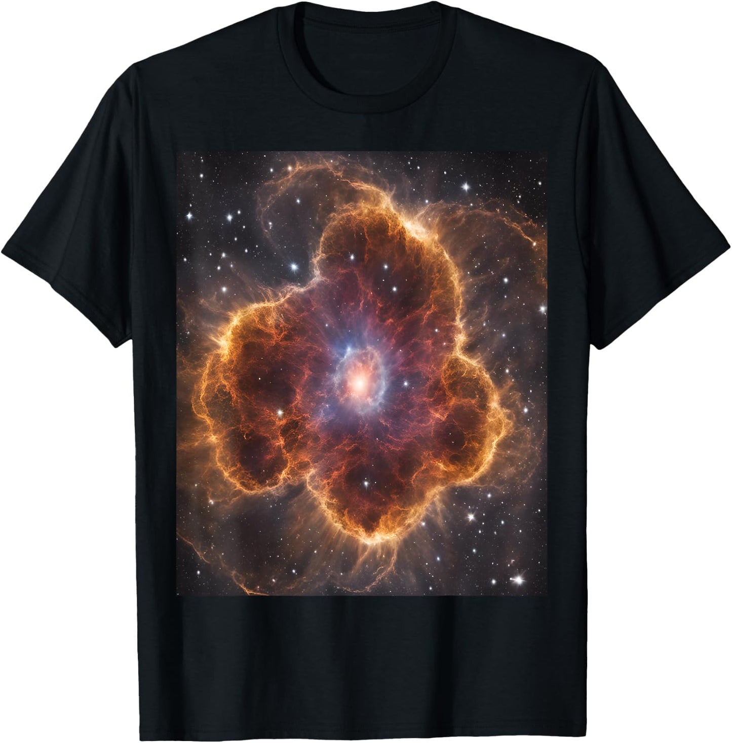 Eads Designs Mesmerizing Supernova Explosion Art - Women's Adults Black Regular Fit Small US Size T-Shirt - T-Shirt | Black
