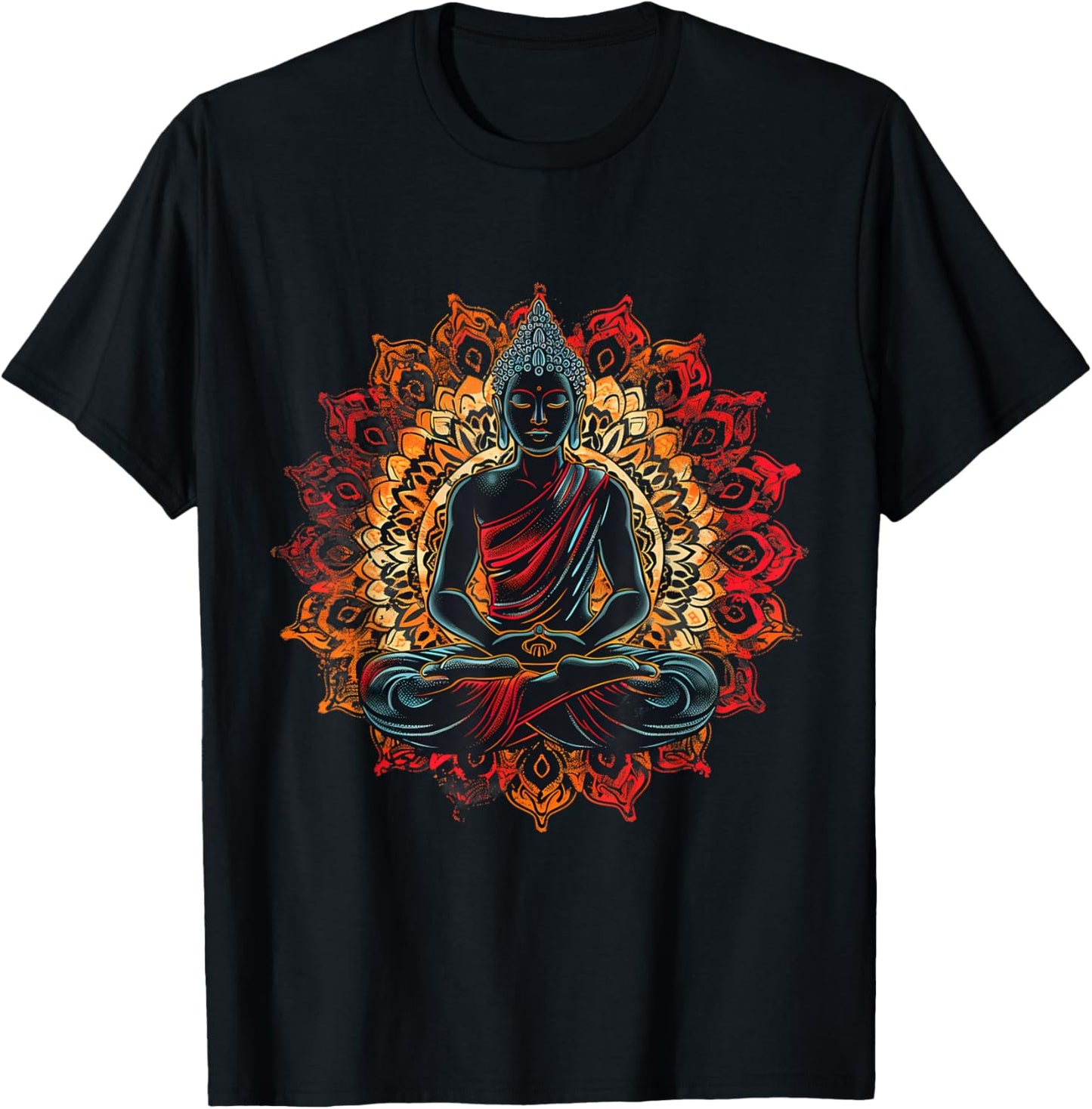 Meditation Hindu Zen Buddha Mandala Spiritual Buddhist T-Shirt - T-Shirt | Black