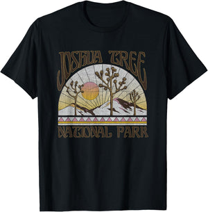 Vintage Joshua Tree National Park Retro Outdoor Camping Hike Small T-Shirt - T-Shirt | Black